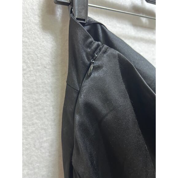 Wild Fable Strapless Maxi Slip Dress XL Blk Satiny Bottom Side Slit Coquette NWT - Picture 4 of 9